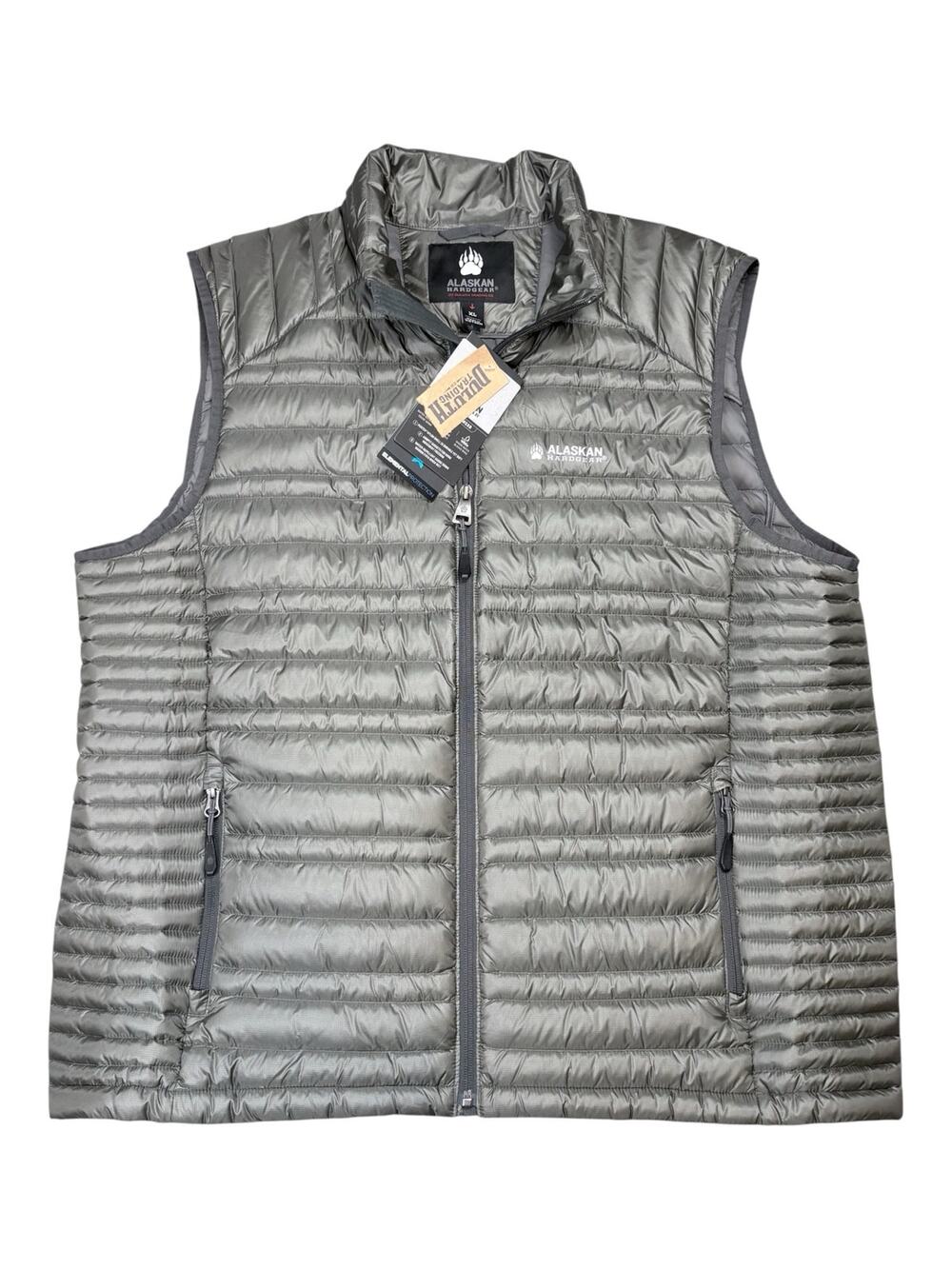 NWT Alaskan Hardgear Duluth Trading Aniak Goose Down Vest Men's XL Gray Packable